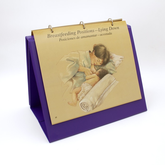 Breastfeeding Chart Collection, illustrated breastfeeding education chart of lying-down position, Childbirth Graphics, 50705