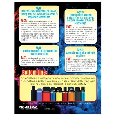 E-Cigarettes and Vaping Tear Pad | Health Edco E-Cigarettes and Vaping Tear Pad | Health Edco
