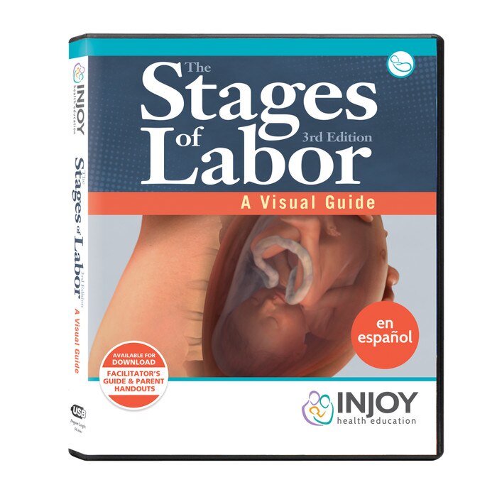 The Stages of Labor 3rd Edition: A Visual Guide USB, Spanish, childbirth education materials, Childbirth Graphics, 71421