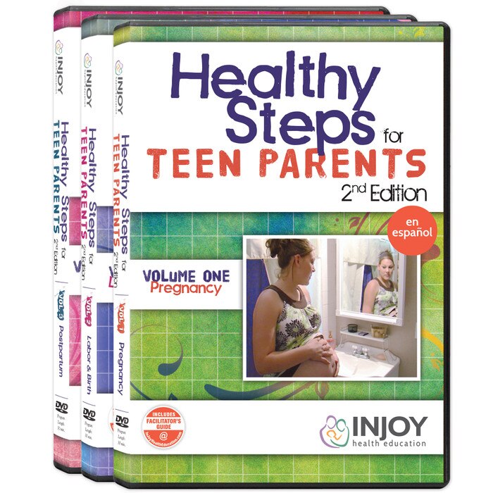 Healthy Steps for Teen Parents 2nd Edition 3-Volume DVD Set, Spanish, available at Childbirth Graphics, 71501