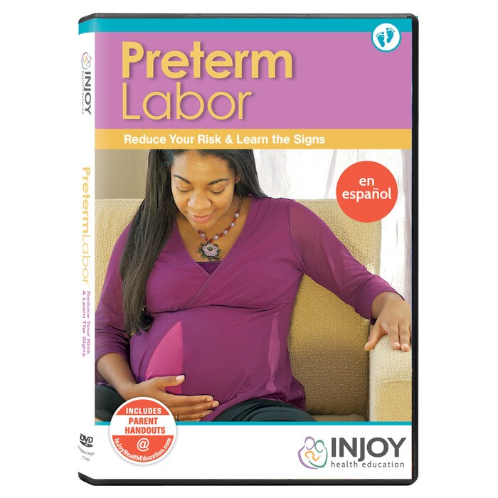 InJoy's Preterm Labor DVD, Spanish, available from Childbirth Graphics, childbirth education materials and models, 71508