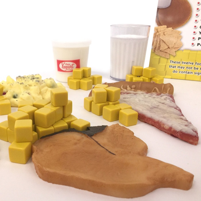 Fat Finders Display, faux food health education activity set with fat counting dice and informative cards, Health Edco, 79988