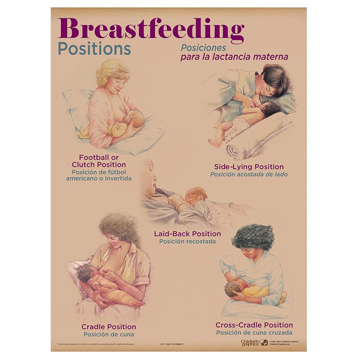 Breastfeeding Positions Chart, breastfeeding education chart in Breastfeeding Chart Set (8), Childbirth Graphics, 90809